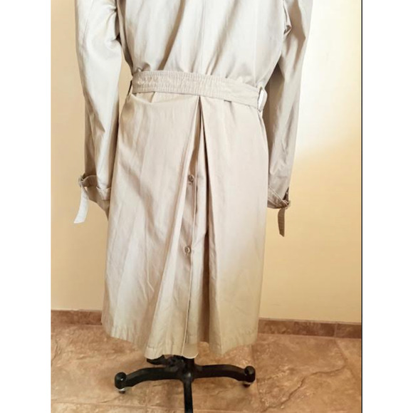 Vintage Egon Von Furstenberg Trench Coat M/L 40 Beige Belted Removable Liner - Picture 5 of 9